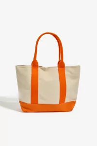 Sasicco OBI Sashiko Cotton Tote Bag - Orange | Centre Commercial